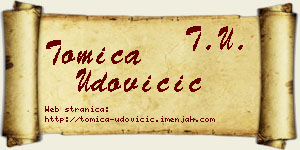 Tomica Udovičić vizit kartica